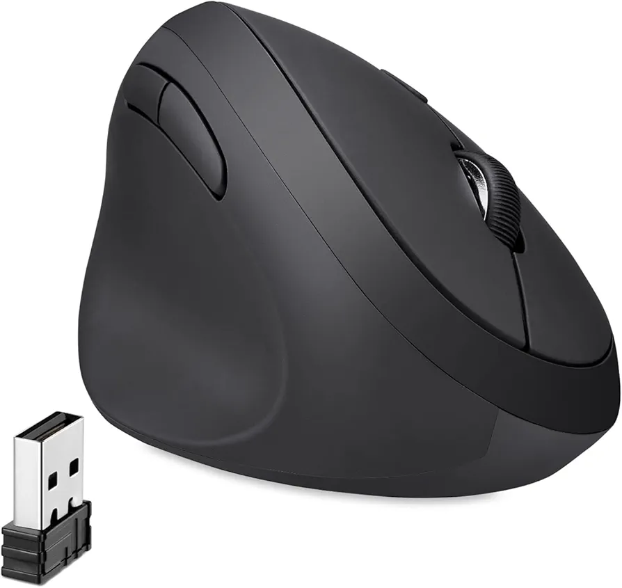 Left Handed Wireless Vertical Mouse, Portable Size for Laptops Computer, 3 Level DPI